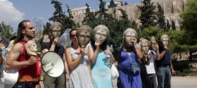 Από τη χθεσινή διαμαρτυρία έξω από το Νέο Μουσείο της Ακρόπολης