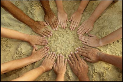 People's mandala - 12 hands