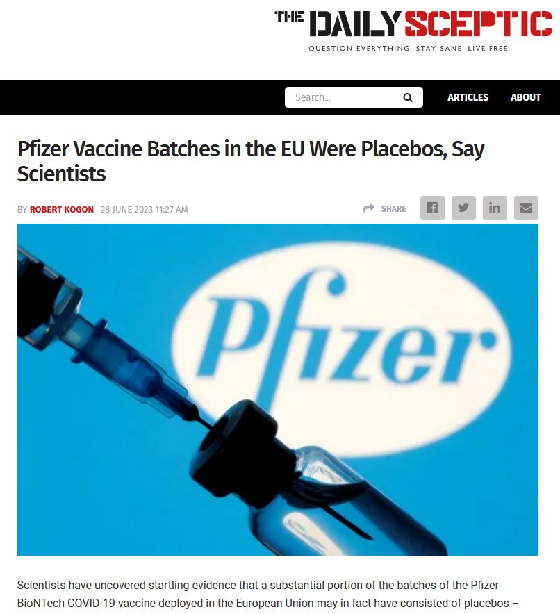 Μέγα σκάνδαλο εξαπάτησης: Placebo ήταν αρκετές παρτίδες εμβολίων της Pfizer/BioNTech στην ΕΕ και η Γερμανία … το γνώριζε
